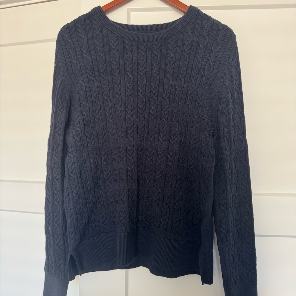 Barbour Navy Cable Knit Sweater